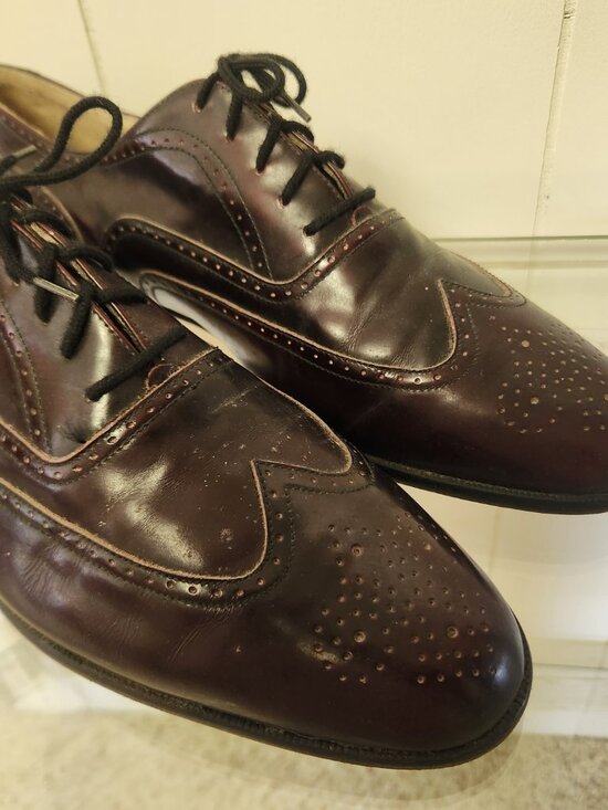 Brass Boot shoes 11 men\'s black wingtip Italy vintage main image 5